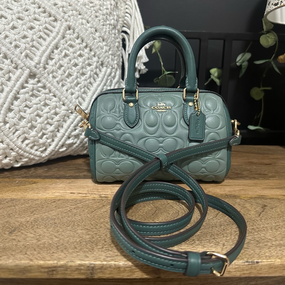 Coach Mini Rowan in Embossed Signature Print - Picture 9 of 9